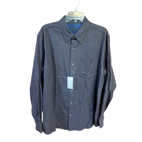 Orvis Men’s Jaspe  Flannel Button Down Shirt  Sz L  Blue/Gray New * - Picture 1 of 7